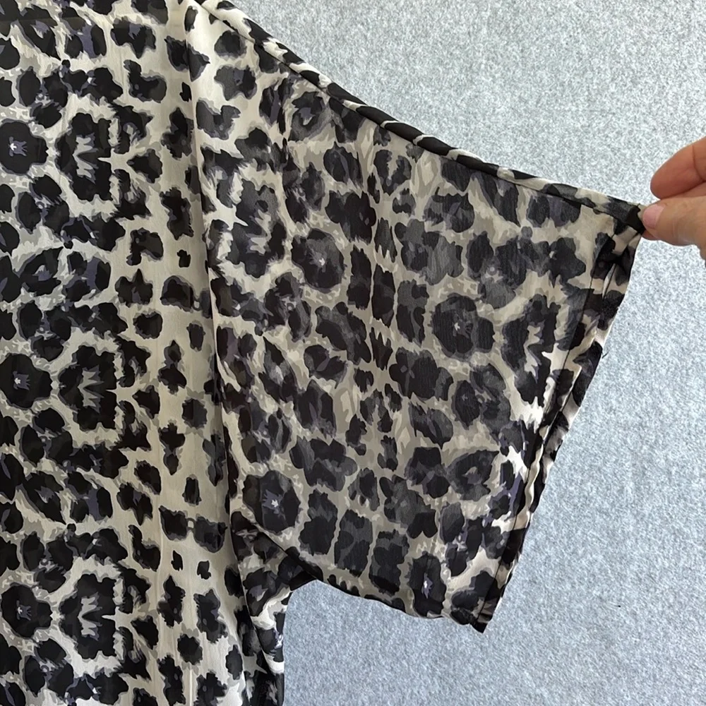 Steve Madden | Duster Kimono Beach Coverup Boho Sheer (OS) Animal Print - Picture 4 of 8